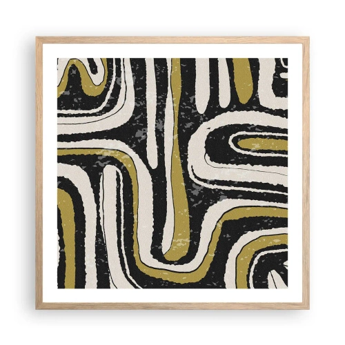 Poster in light oak frame - Compositions: Tracks and Alleys - 60x60 cm