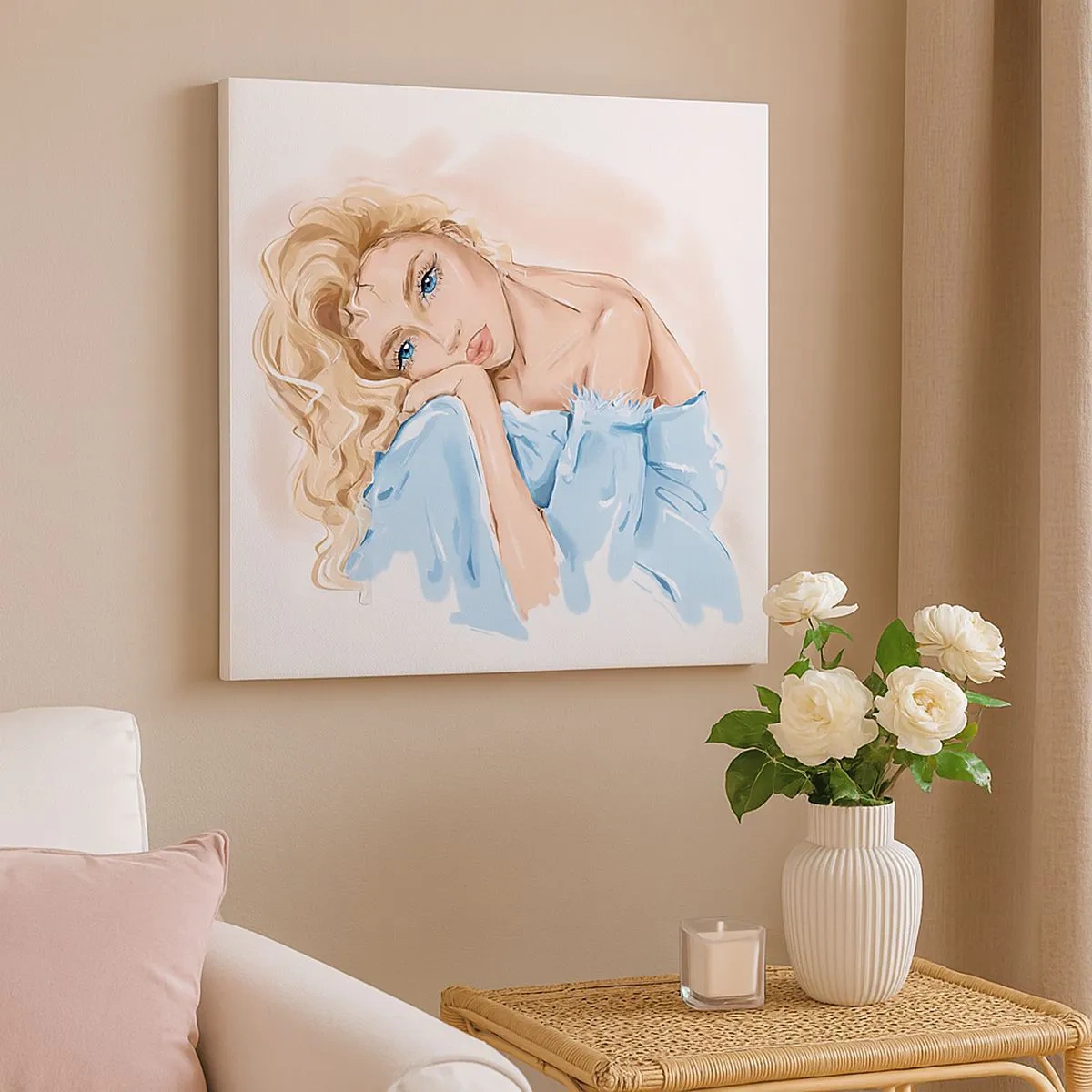 Canvas picture - Dreamy in Blue - 30x30 cm