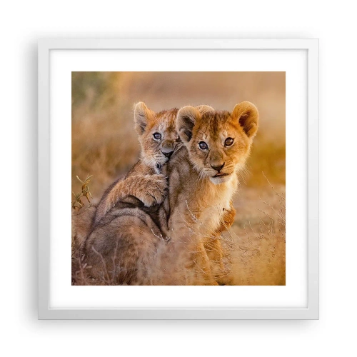 Poster in white frmae - Do Not Disturb! We Are Playing - 40x40 cm
