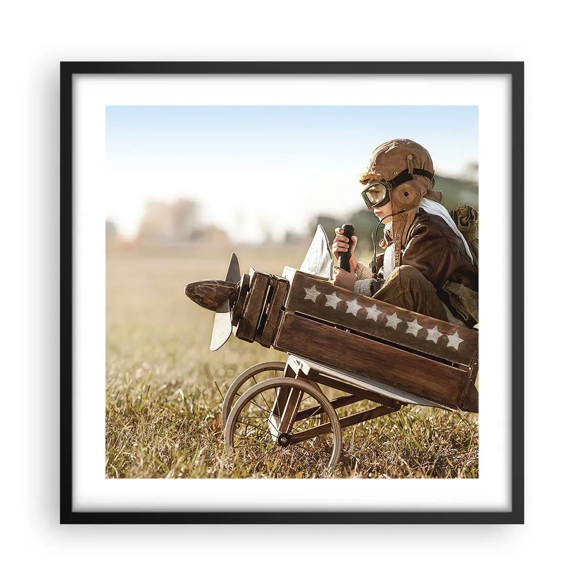 Poster in black frame - Take off for a Dream - 50x50 cm