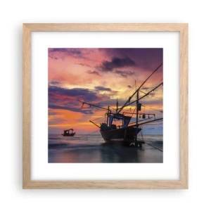 Poster in light oak frame - Exotic Evening - 30x30 cm