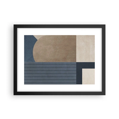 Poster in black frame - Composition of Simplicity and Curvature - 40x30 cm