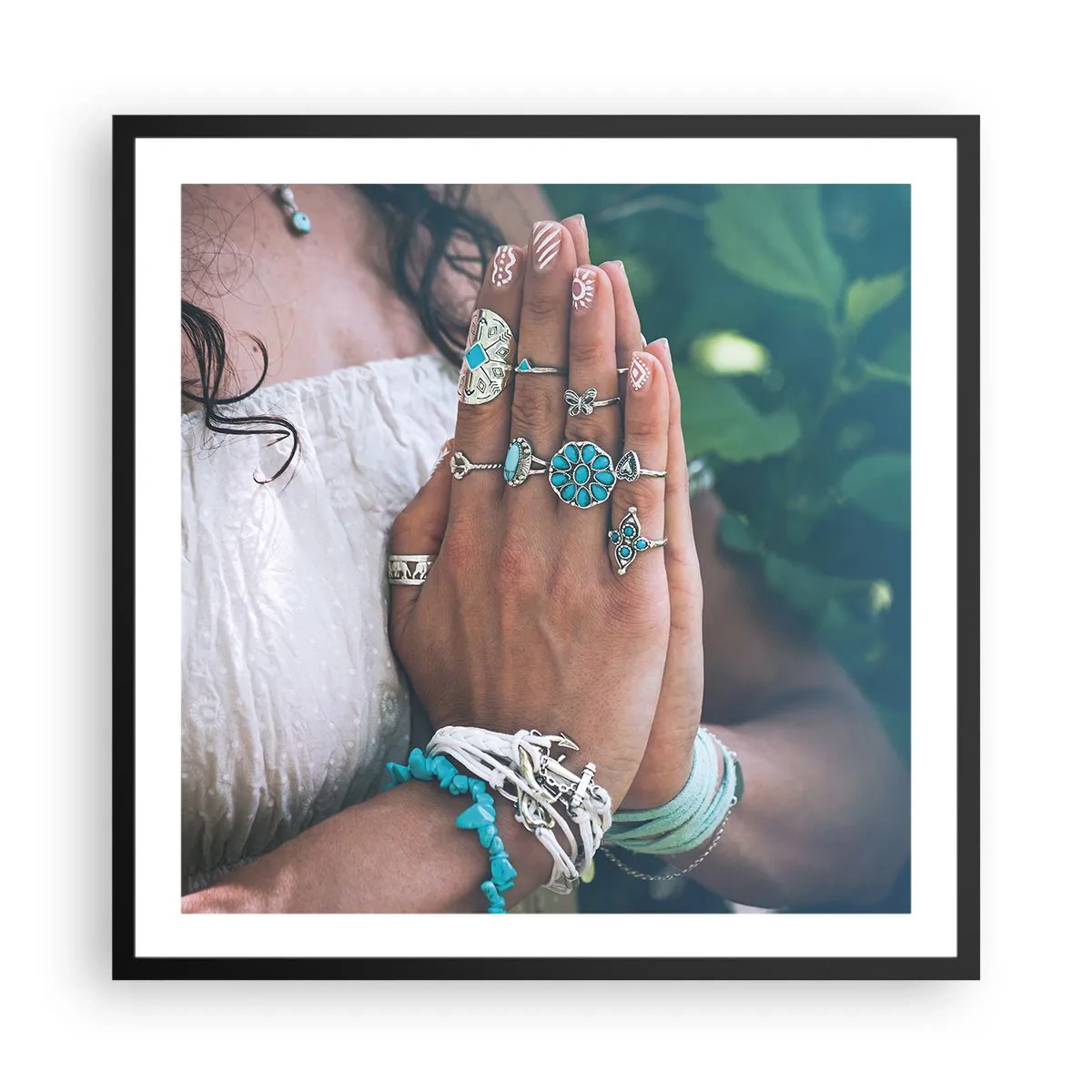 Poster in black frame - Welcome to the Centre of Wellbeing - 60x60 cm