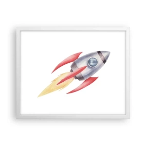 Poster in white frmae - Higher, Faster, Further - 50x40 cm