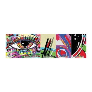 Photo Wallpaper Sample Premium Sand - Colourful Eye - Colourful Soul - Abstraction, Eye, Graphics - 100x30 cm
