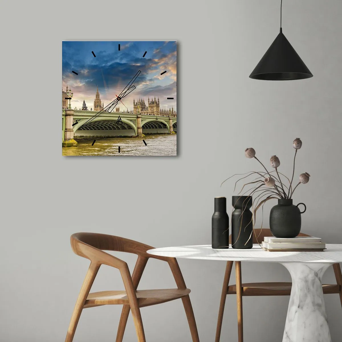 Wall clock - Clock on glass - Time Stood Still in the Imperium - 40x40 cm