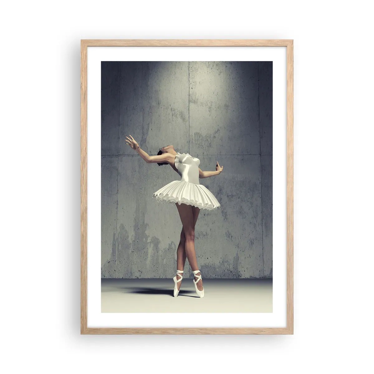 Poster in light oak frame - Light like a Bird - 50x70 cm