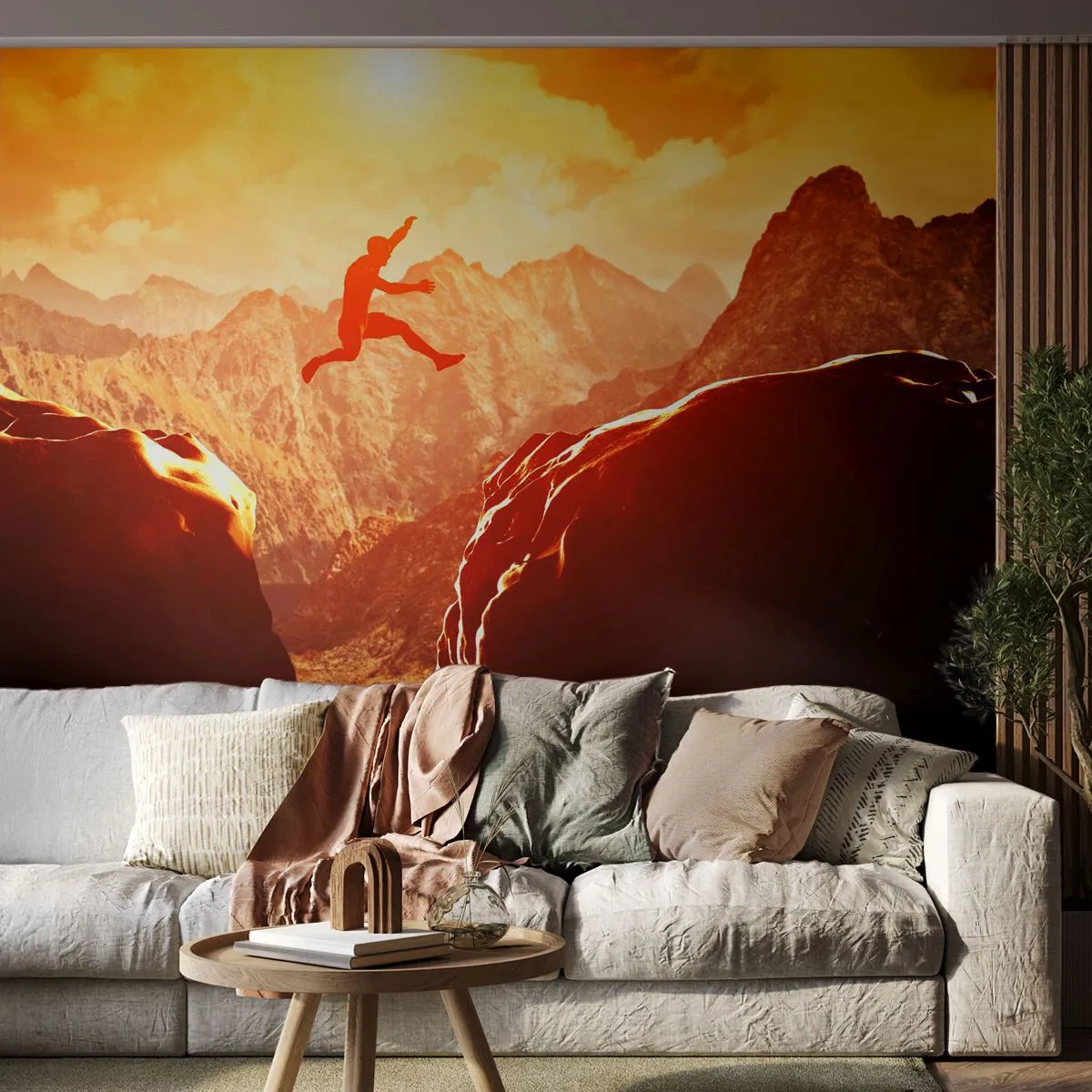 Photo Wallpaper Premium Canvas - Crossing Borders - Sport, Climbing, Landscape - 250x175 cm
