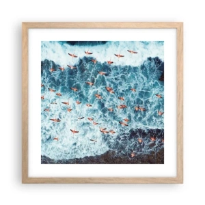 Poster in light oak frame - Seaside Parade - 40x40 cm