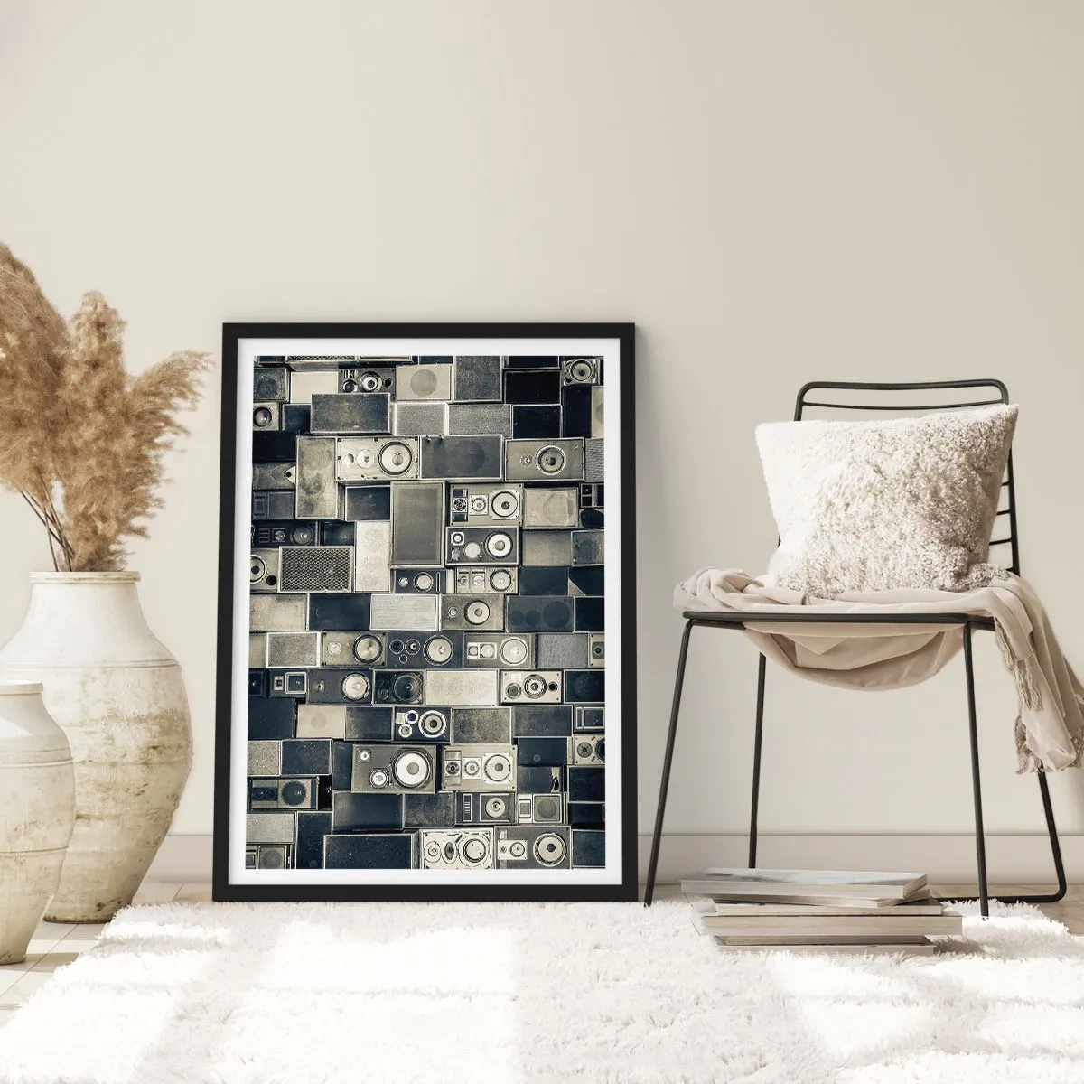 Poster in black frame - And Music Is Playing - 40x50 cm
