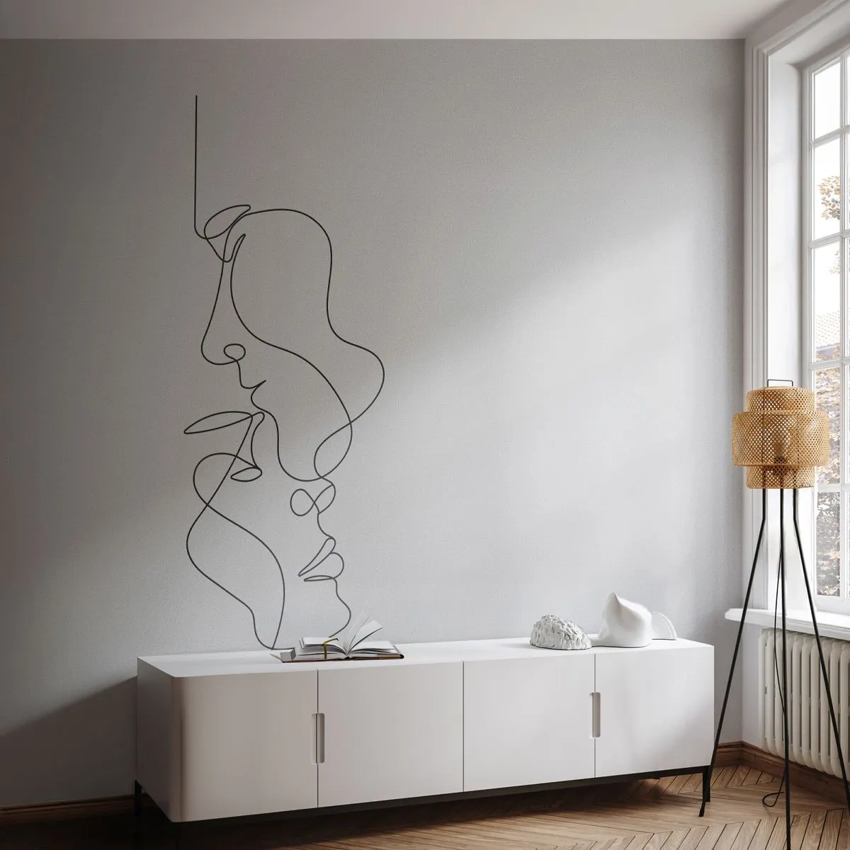Self-Adhesive Photo Wallpaper Deluxe Sticker - Ardour of Desires - Graphics, Couple in love, Kiss - 250x175 cm