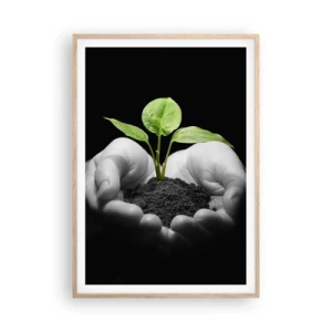 Poster in light oak frame - I Love Nature, I Protect It - 70x100 cm
