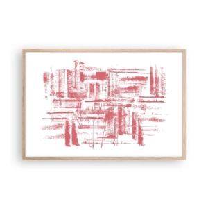 Poster in light oak frame - Red City - 91x61 cm