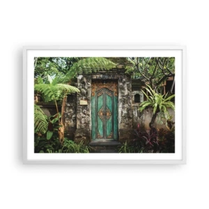Poster in white frmae - Door to Exotic World - 70x50 cm