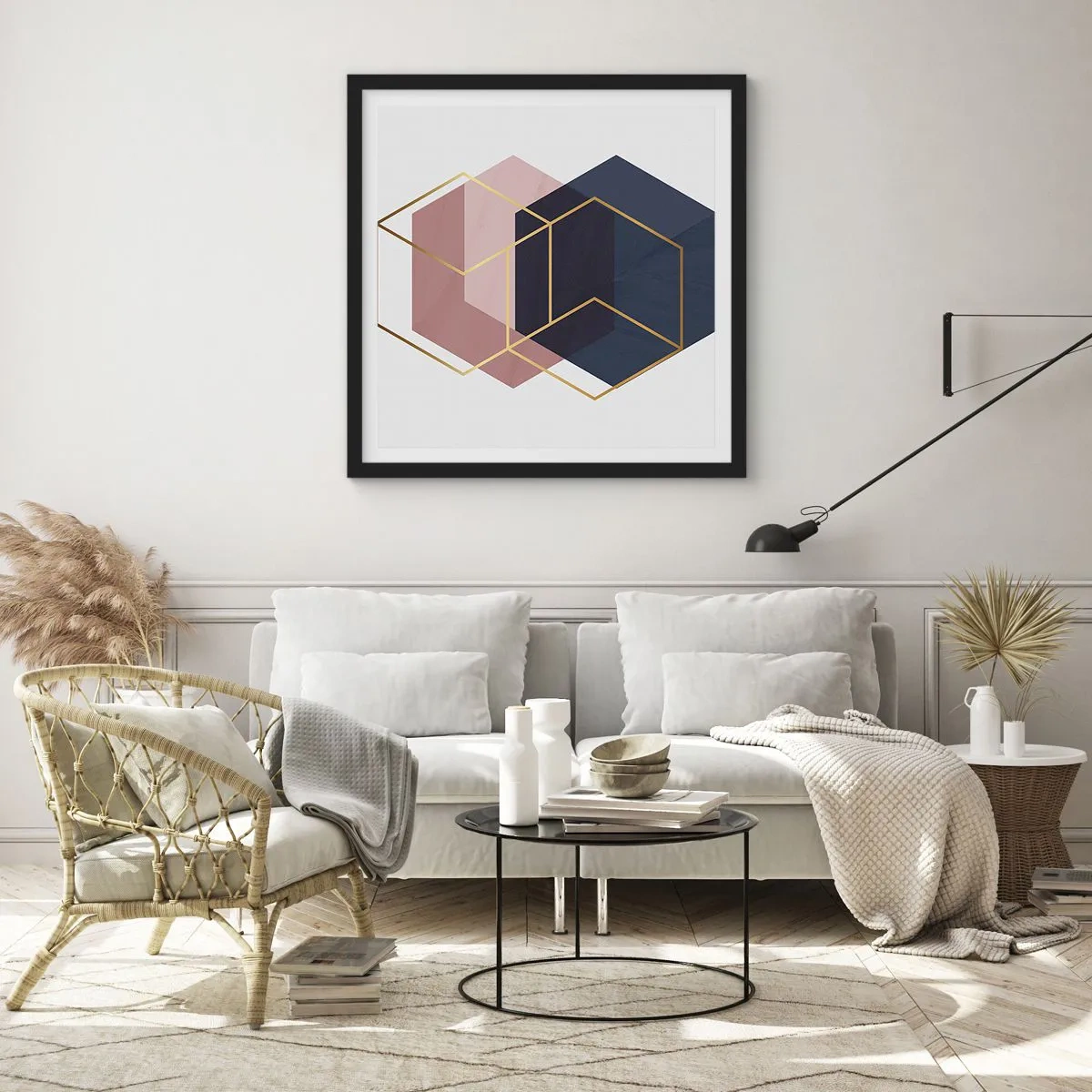 Poster in black frame - Power of Simplicity - 50x50 cm