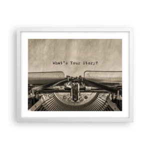 Poster in white frmae - Tell Me  - 50x40 cm