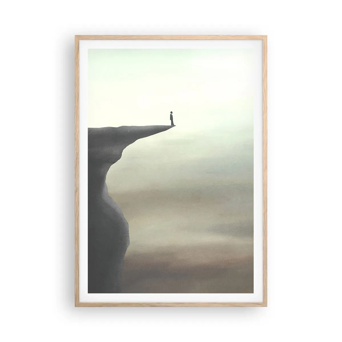 Poster in light oak frame - Upwards, Naturally! - 70x100 cm