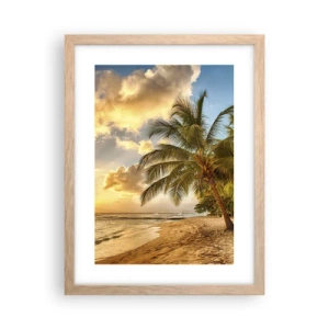 Poster in light oak frame - Eternal Summer, Always Holidays - 30x40 cm