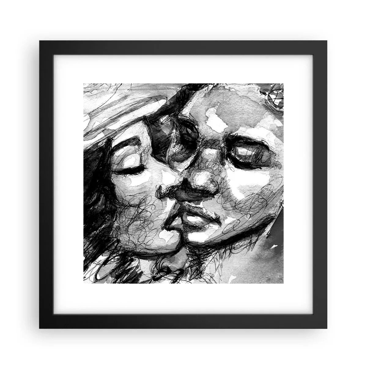 Poster in black frame - Tender Moment - 30x30 cm