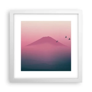 Poster in white frmae - Wanderers above Clouds - 30x30 cm