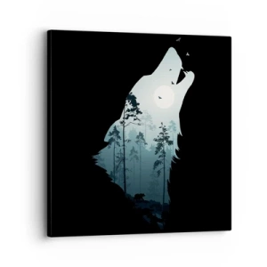 Canvas picture - Sound of a Night Forest - 30x30 cm