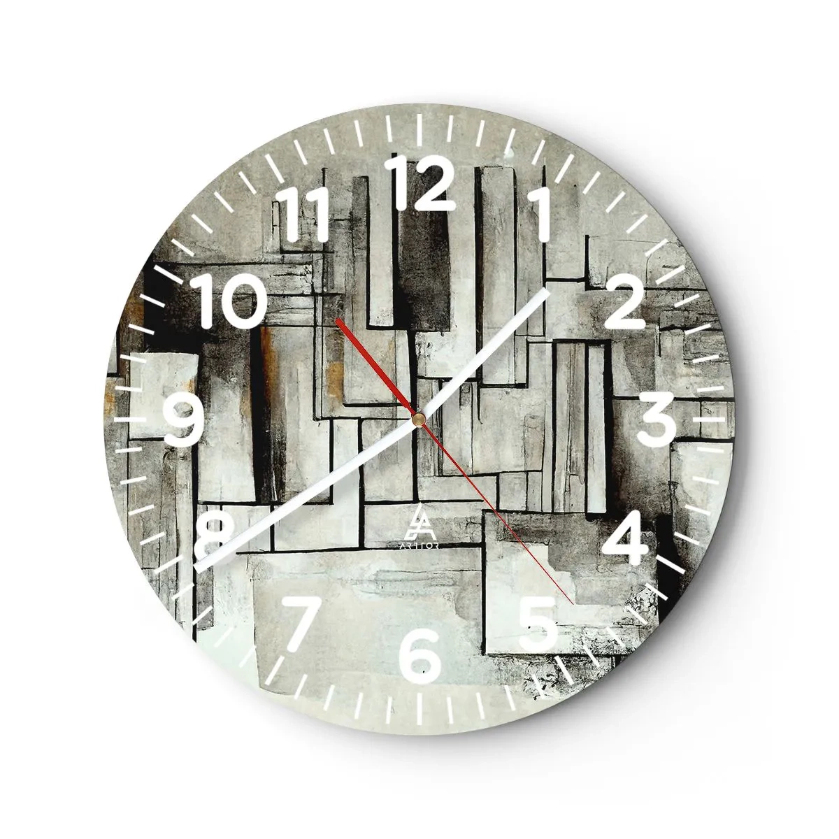 Wall clock - Clock on glass - Power of Simplicity - 30x30 cm