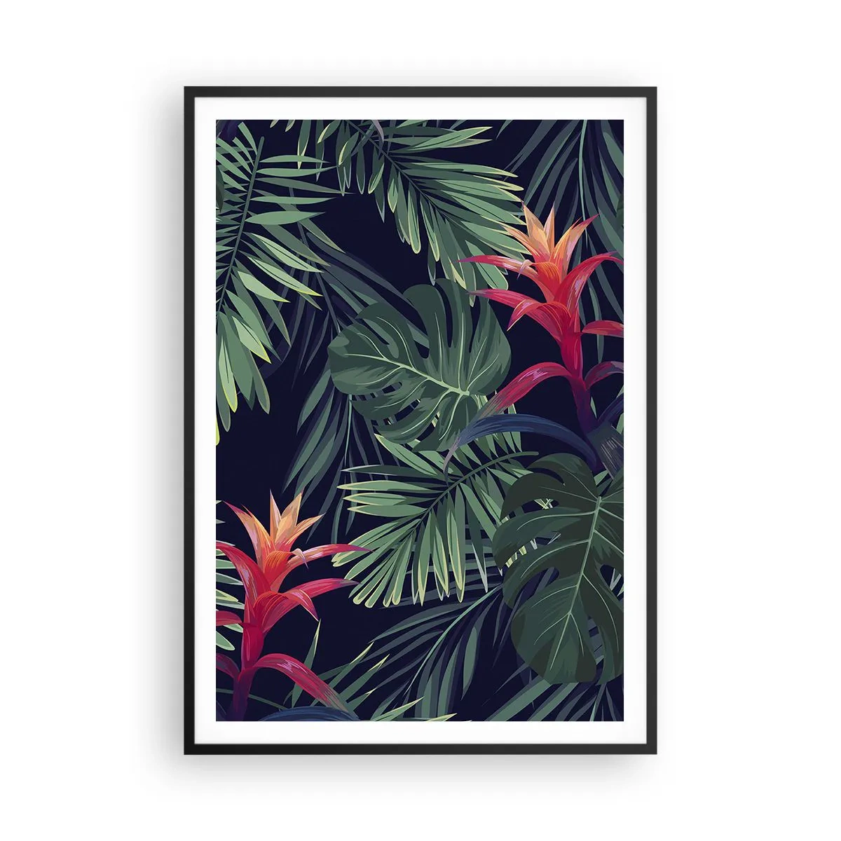 Poster in black frame - Burn in Green - 70x100 cm