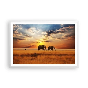 Poster in white frmae - Family Walk - 91x61 cm