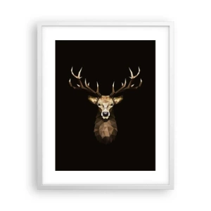 Poster in white frmae - Cubist Deer - 40x50 cm