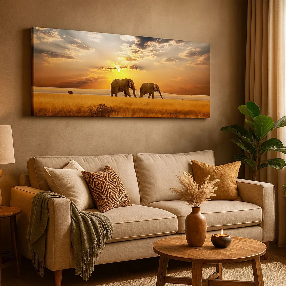 Canvas picture - Family Walk - 100x40 cm