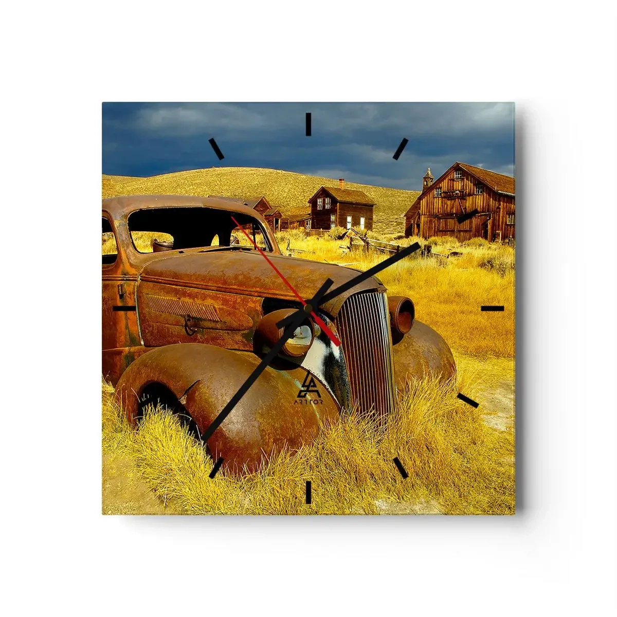 Wall clock - Clock on glass - Deserved Rest - 30x30 cm
