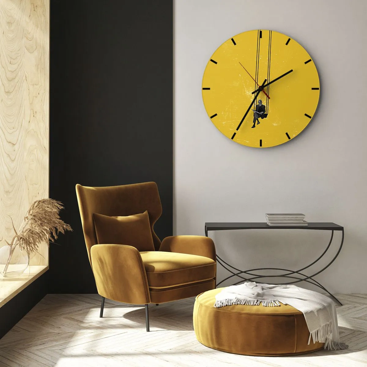 Wall clock - Clock on glass - Day as a Any Other - 40x40 cm