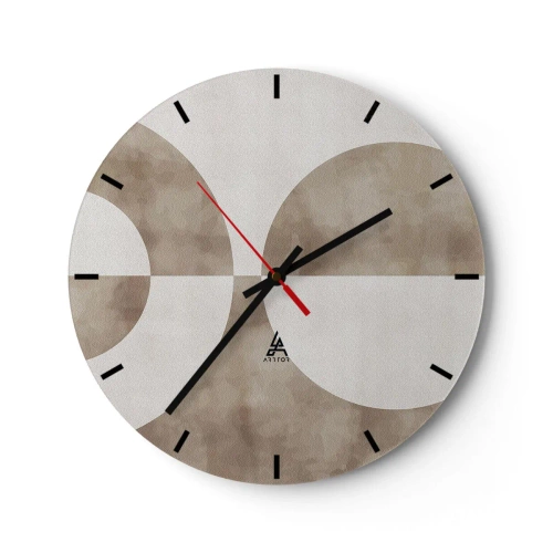 Wall clock - Clock on glass - Similarities and Differences - 40x40 cm