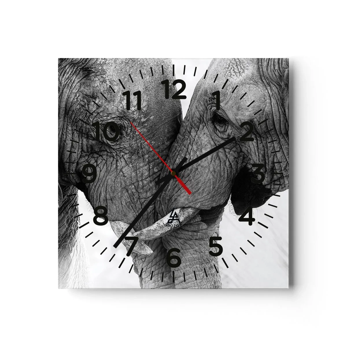 Wall clock - Clock on glass - Hearty Confession - 40x40 cm