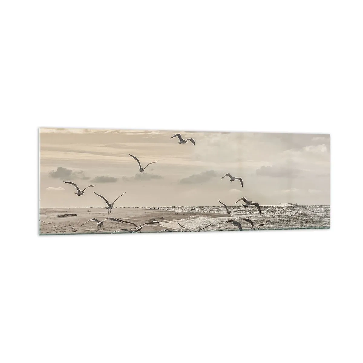 Glass picture - Sound of the Sea, Singing of the Birds - 160x50 cm