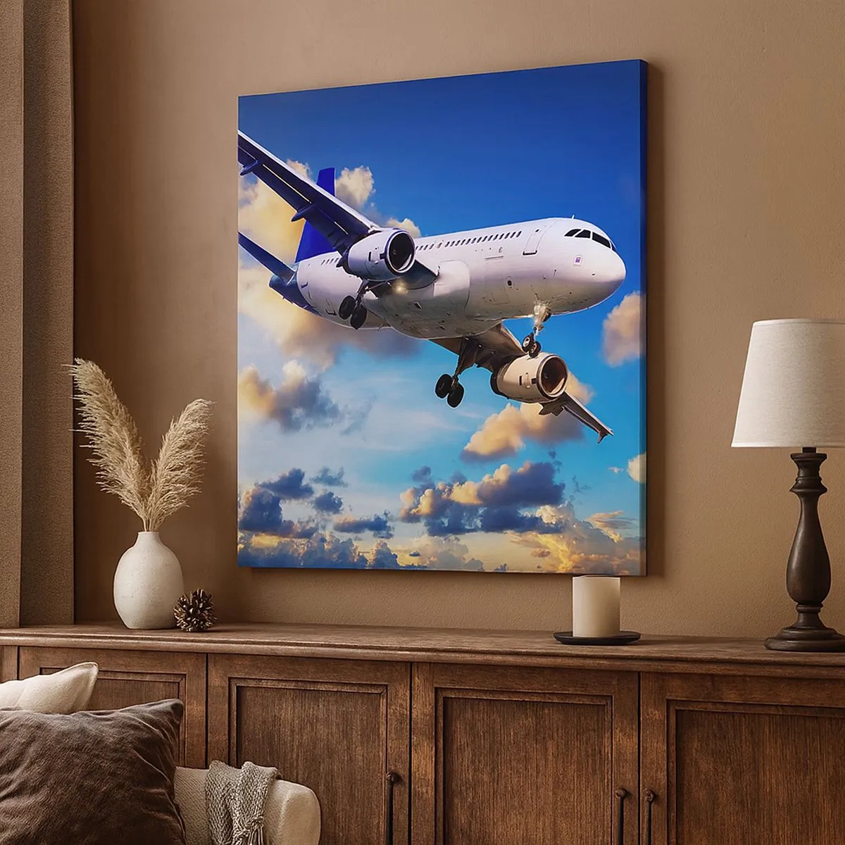 Canvas picture - Journey in White and Blue - 30x30 cm