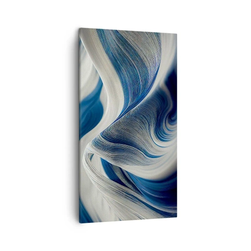 Canvas picture - Fluidity of Blue and White - 45x80 cm