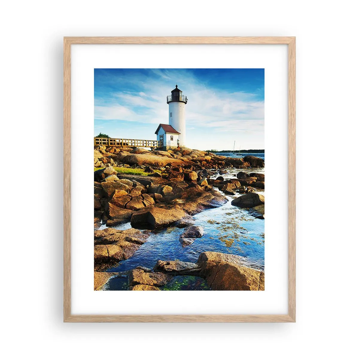 Poster in light oak frame - Be Home Safe, I Am Waiting - 40x50 cm