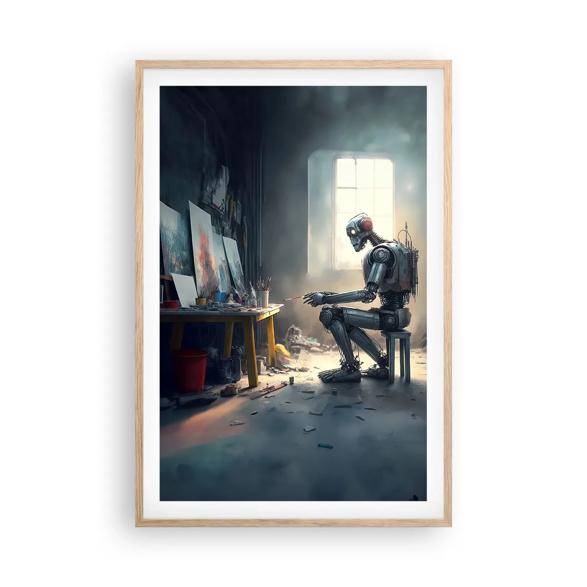 Poster in light oak frame - Act of Creation - 61x91 cm