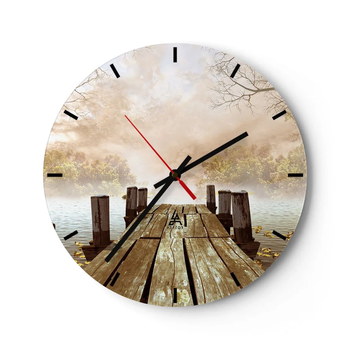 Wall clock - Clock on glass - Gentle Sadness of Autumn - 40x40 cm