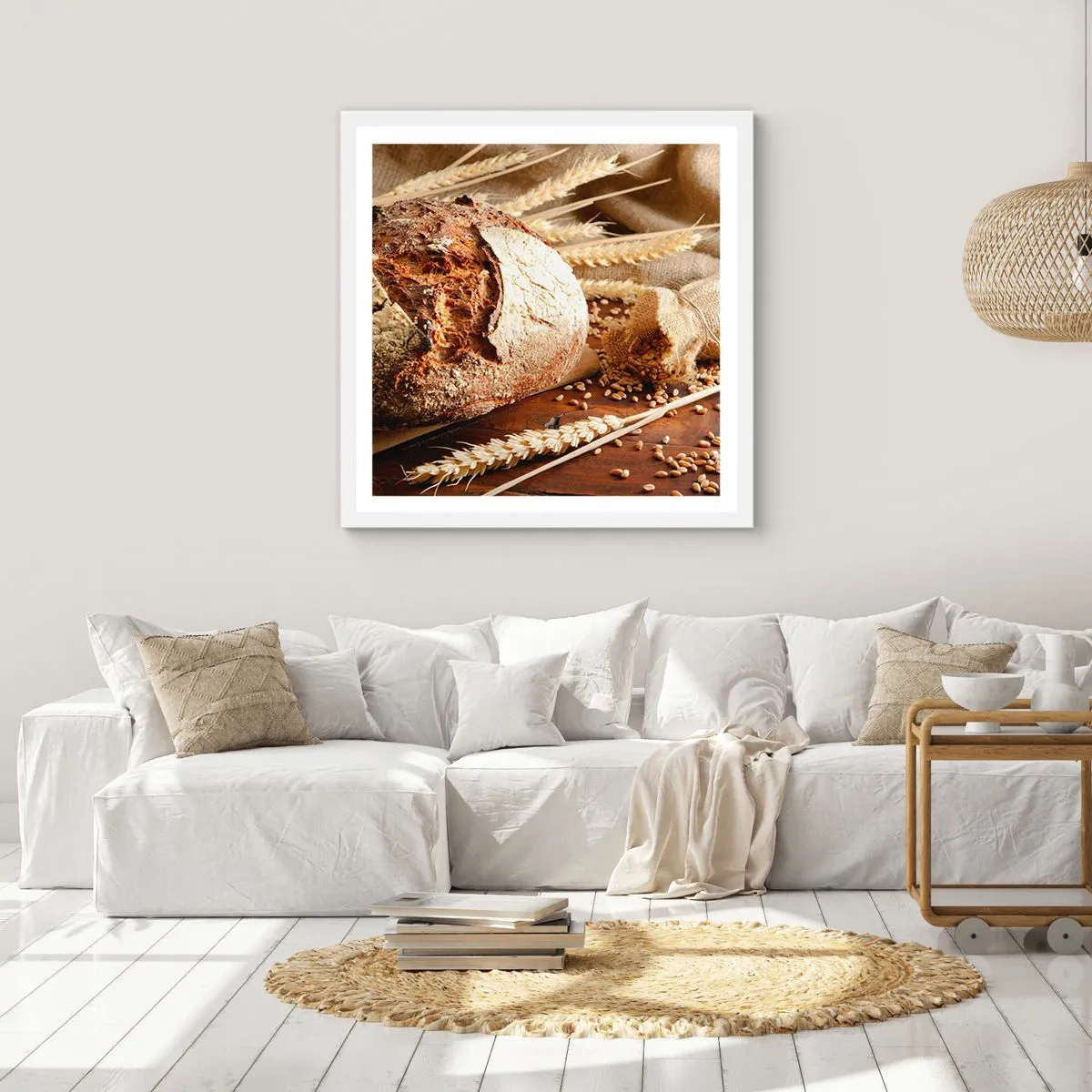 Poster in white frmae - Tasty, Fragrant, Crunchy - 50x50 cm