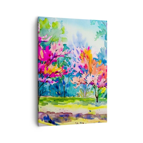Canvas picture - Rainbow Garden in Spring Light - 50x70 cm