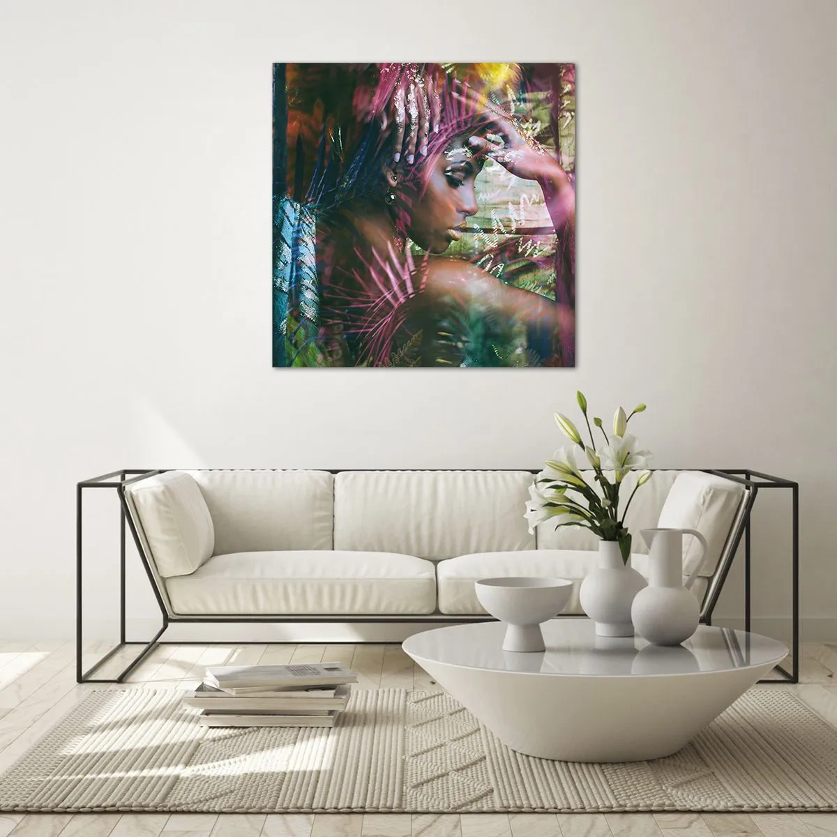 Glass picture - Mother Nature in the Jungle - 40x40 cm