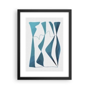 Poster in black frame - Abstract: Turquoise Relation - 30x40 cm