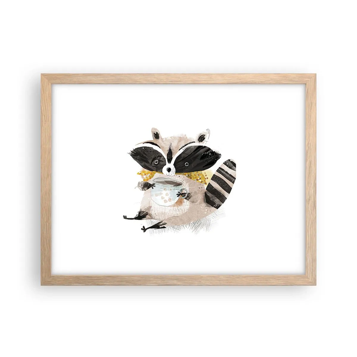 Poster in light oak frame - My Friend Raccoon - 40x30 cm