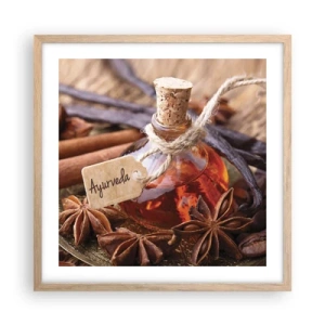 Poster in light oak frame - Unity of Body and Spirit - 50x50 cm