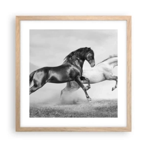 Poster in light oak frame - Angels and Demons - 40x40 cm