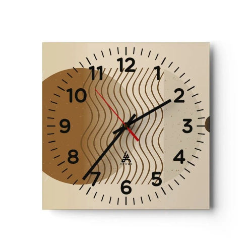 Wall clock - Clock on glass - About the Origin of Geometrical Figures - 30x30 cm