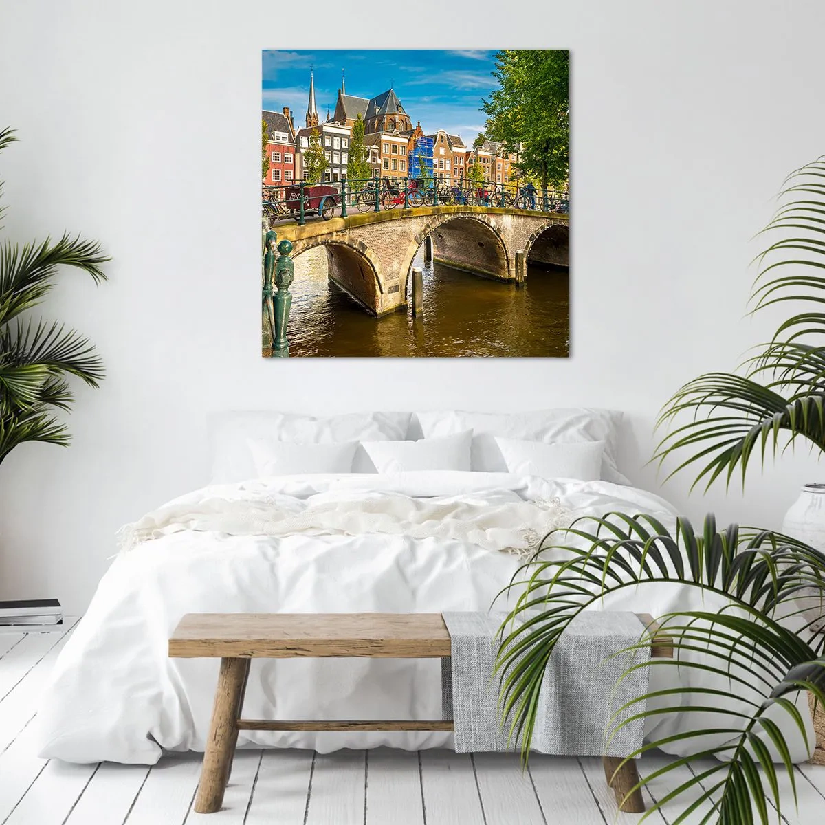 Canvas picture - Spring over the Canal - 30x30 cm