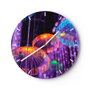 Wall clock - Clock on glass - Light Fountain - 40x40 cm